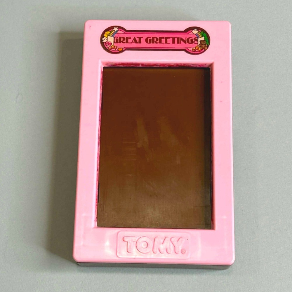 Vintage Tomy Great Greetings Rubbing Plate Art Set Pink 9 Reversible Plates